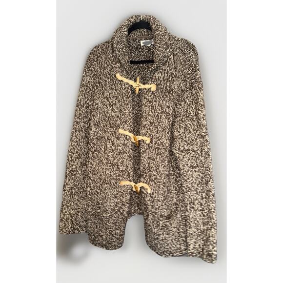 Ralph Lauren Denim & Supply Brown Flecked Chunky Cardigan Large Polo Wool Blend - Picture 1 of 7